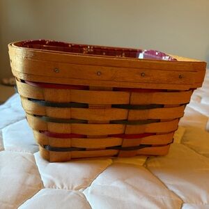 Longaberger Basket with Red and Brown Accents